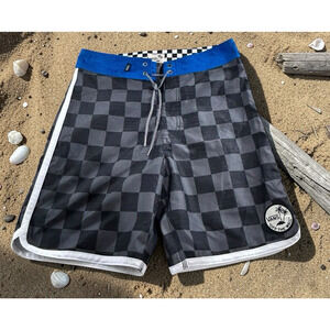 Men's Vans Board Shorts Sz 29 Surf Short Checkerboard Swim Beach Short Skater